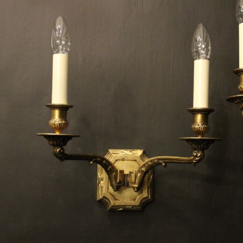 ENGLISH GILDED BRONZE ANTIQUE WALL LIGHTS - ADDITIONAL PHOTO 1