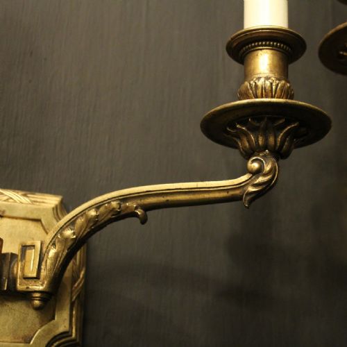 ENGLISH GILDED BRONZE ANTIQUE WALL LIGHTS - ADDITIONAL PHOTO 2
