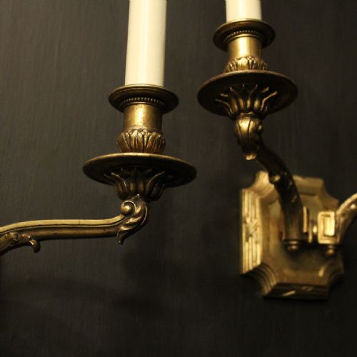 ENGLISH GILDED BRONZE ANTIQUE WALL LIGHTS - ADDITIONAL PHOTO 3