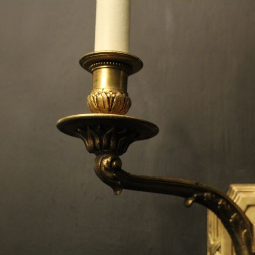 ENGLISH GILDED BRONZE ANTIQUE WALL LIGHTS - ADDITIONAL PHOTO 5