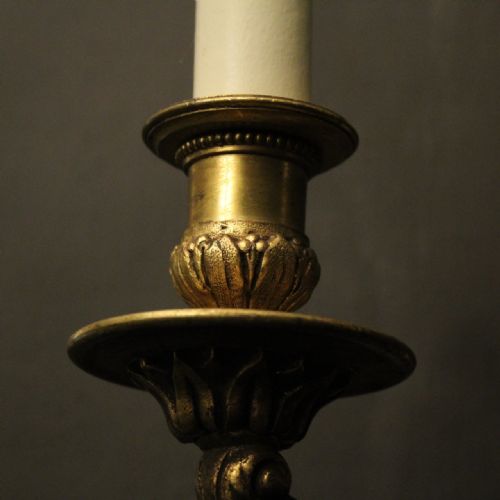 ENGLISH GILDED BRONZE ANTIQUE WALL LIGHTS - ADDITIONAL PHOTO 6