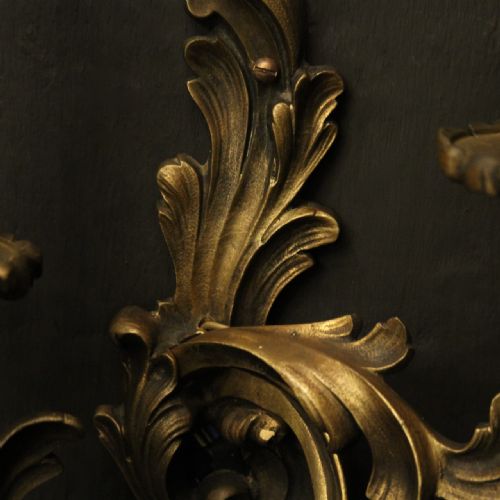 FRENCH PAIR OF BRONZE ANTIQUE WALL LIGHTS - ADDITIONAL PHOTO 7