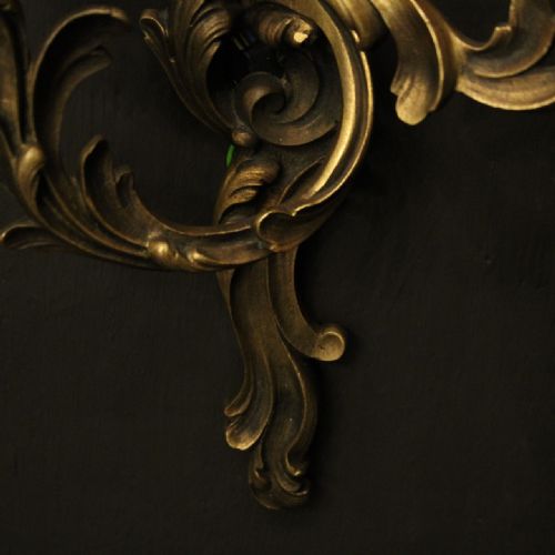 FRENCH PAIR OF BRONZE ANTIQUE WALL LIGHTS - ADDITIONAL PHOTO 8