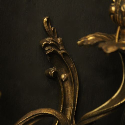 FRENCH SET OF 5 TWIN ARM ANTIQUE WALL LIGHTS - ADDITIONAL PHOTO 6