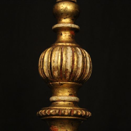 FRENCH 6 LIGHT GILDED POLYCHROME CHANDELIER - ADDITIONAL PHOTO 8
