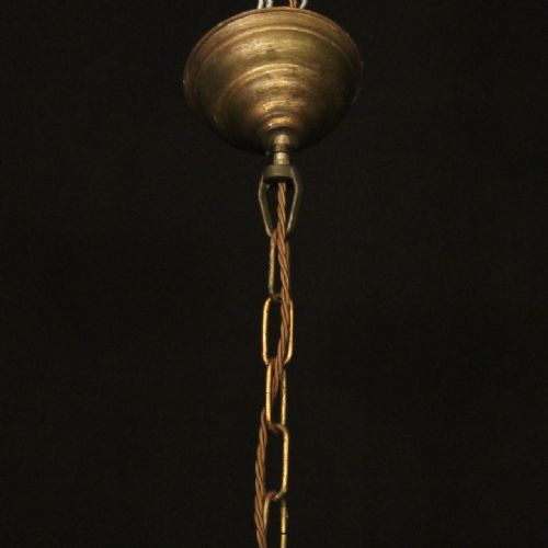 FRENCH 6 LIGHT GILDED POLYCHROME CHANDELIER - ADDITIONAL PHOTO 9