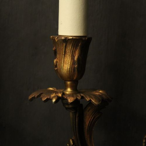 FRENCH PAIR OF BRONZE ANTIQUE WALL SCONCES - ADDITIONAL PHOTO 7