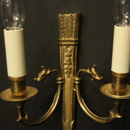 FRENCH PAIR OF GILDED EMPIRE ANTIQUE WALL LIGHTS - ADDITIONAL PHOTO 8