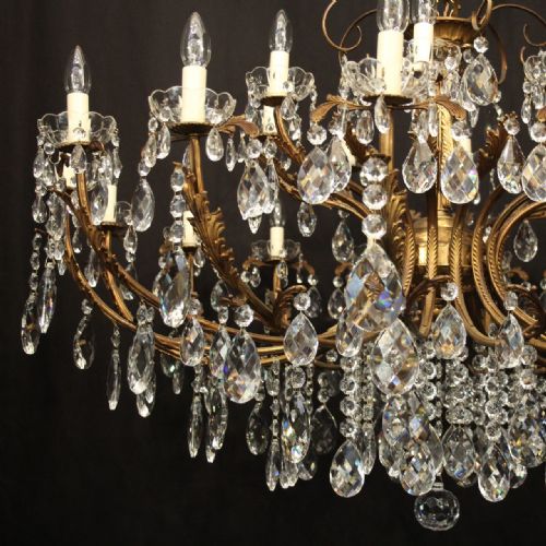 ITALIAN GILDED 24 LIGHT ANTIQUE CHANDELIER - ADDITIONAL PHOTO 2