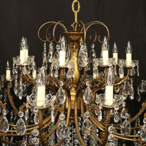 ITALIAN GILDED 24 LIGHT ANTIQUE CHANDELIER - ADDITIONAL PHOTO 3