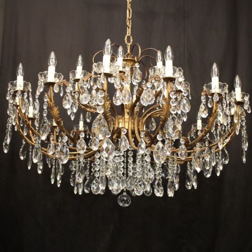 ITALIAN GILDED 24 LIGHT ANTIQUE CHANDELIER - ADDITIONAL PHOTO 8