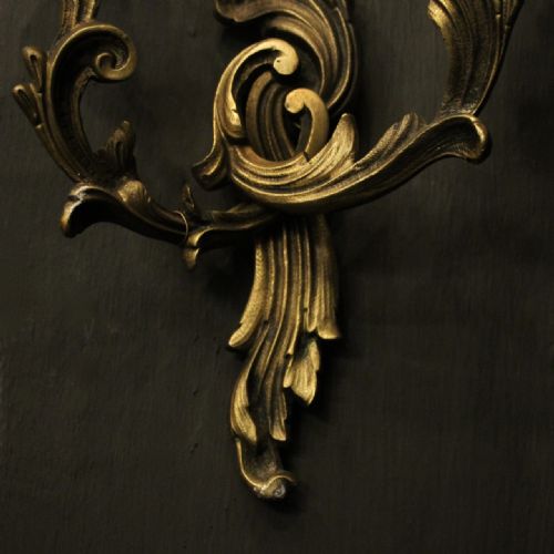 FRENCH PAIR OF BRONZE ANTIQUE WALL LIGHTS - ADDITIONAL PHOTO 6