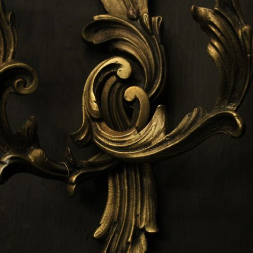 FRENCH PAIR OF BRONZE ANTIQUE WALL LIGHTS - ADDITIONAL PHOTO 7