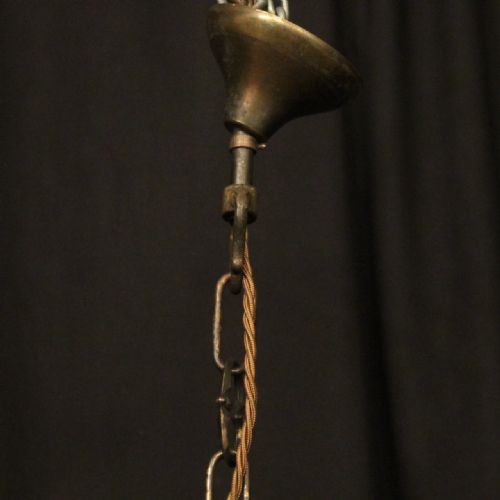 FRENCH GILDED 4 LIGHT ANTIQUE CHANDELIER - ADDITIONAL PHOTO 9