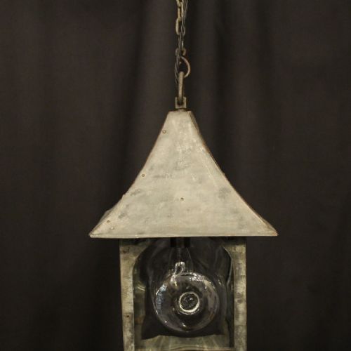 ENGLISH ART DECO EXTERNAL SINGLE LIGHT ANTIQUE LANTERN - ADDITIONAL PHOTO 1