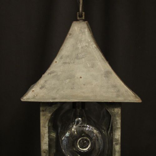 ENGLISH ART DECO EXTERNAL SINGLE LIGHT ANTIQUE LANTERN - ADDITIONAL PHOTO 2