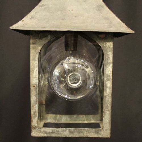 ENGLISH ART DECO EXTERNAL SINGLE LIGHT ANTIQUE LANTERN - ADDITIONAL PHOTO 3