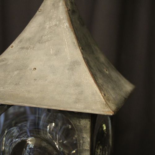 ENGLISH ART DECO EXTERNAL SINGLE LIGHT ANTIQUE LANTERN - ADDITIONAL PHOTO 6
