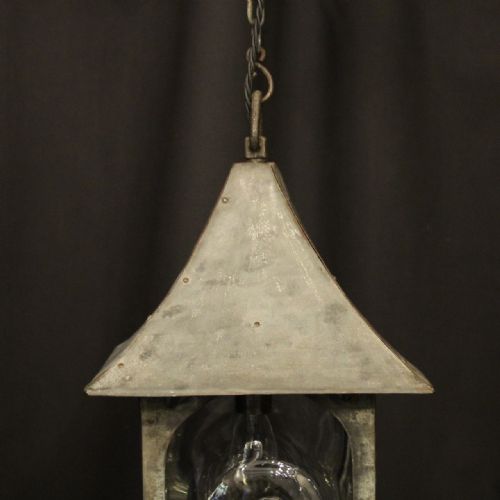 ENGLISH ART DECO EXTERNAL SINGLE LIGHT ANTIQUE LANTERN - ADDITIONAL PHOTO 8