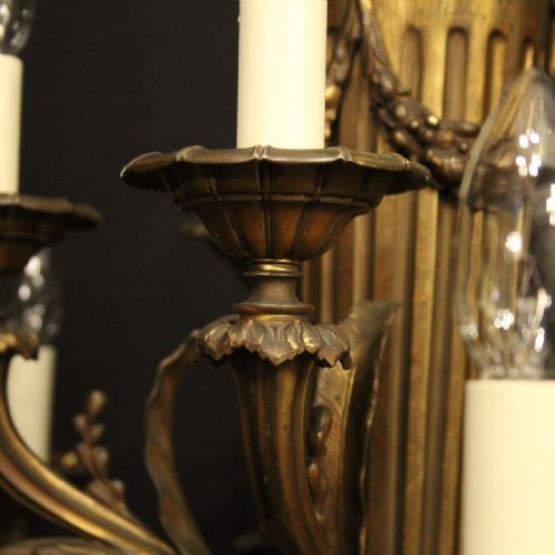 FRENCH GILDED BRONZE 15 LIGHT ANTIQUE CHANDELIER - ADDITIONAL PHOTO 6