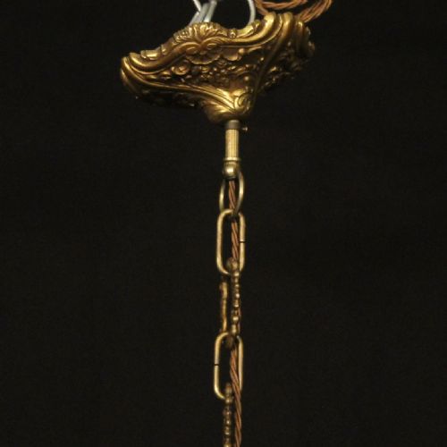 ITALIAN 12 LIGHT GILDED BRONZE CRYSTAL ANTIQUE CHANDELIER - ADDITIONAL PHOTO 9