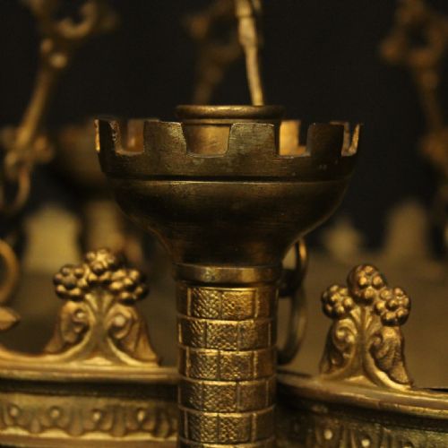 FRENCH GILDED BRONZE 12 LIGHT GOTHIC LIGHT - ADDITIONAL PHOTO 4