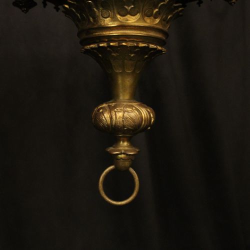 FRENCH GILDED BRONZE 12 LIGHT GOTHIC LIGHT - ADDITIONAL PHOTO 6