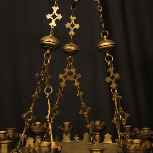 FRENCH GILDED BRONZE 12 LIGHT GOTHIC LIGHT - ADDITIONAL PHOTO 9