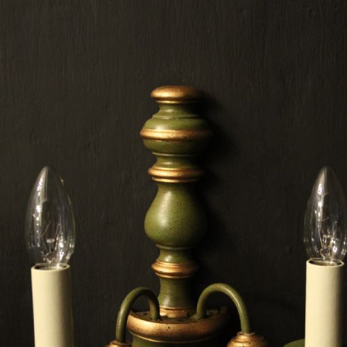 ITALIAN PAIR OF POLYCHROME TWIN ARM WALL LIGHTS - ADDITIONAL PHOTO 3