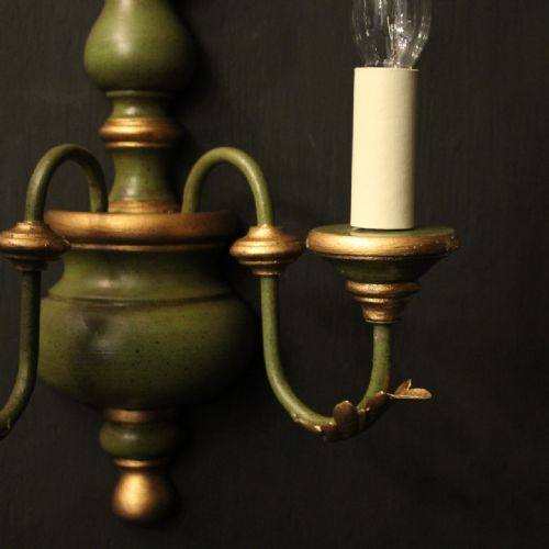 ITALIAN PAIR OF POLYCHROME TWIN ARM WALL LIGHTS - ADDITIONAL PHOTO 4