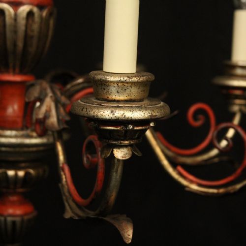 FLORENTINE 8 LIGHT POLYCHROME WOODEN CHANDELIER - ADDITIONAL PHOTO 3