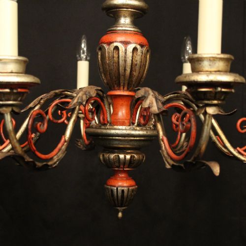 FLORENTINE 8 LIGHT POLYCHROME WOODEN CHANDELIER - ADDITIONAL PHOTO 4