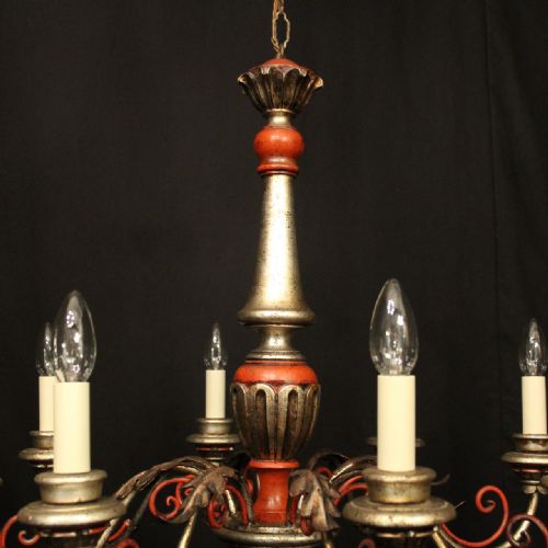 FLORENTINE 8 LIGHT POLYCHROME WOODEN CHANDELIER - ADDITIONAL PHOTO 7