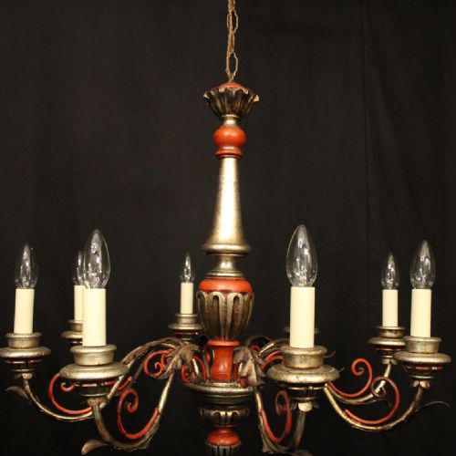 FLORENTINE 8 LIGHT POLYCHROME WOODEN CHANDELIER - ADDITIONAL PHOTO 8