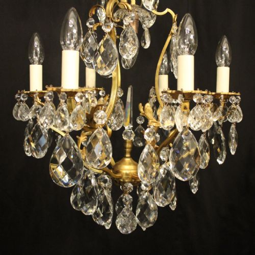 FRENCH GILDED BIRDCAGE ANTIQUE CHANDELIER - ADDITIONAL PHOTO 2