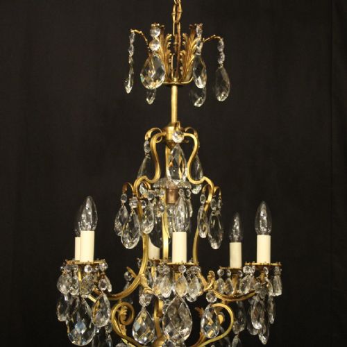 FRENCH GILDED BIRDCAGE ANTIQUE CHANDELIER - ADDITIONAL PHOTO 5