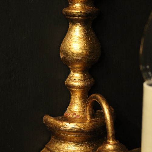 ITALIAN PAIR OF GILDED SINGLE ARM WALL LIGHTS - ADDITIONAL PHOTO 8
