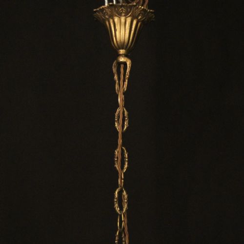 FRENCH 6 LIGHT GILDED BRONZE ANTIQUE CHANDELIER - ADDITIONAL PHOTO 9