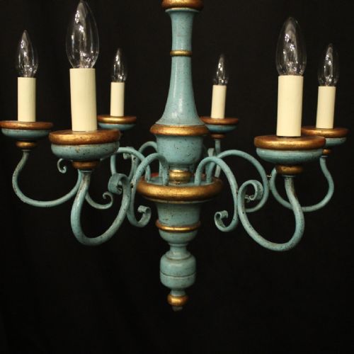 FLORENTINE 6 LIGHT POLYCHROME 6 LIGHT CHANDELIER - ADDITIONAL PHOTO 1
