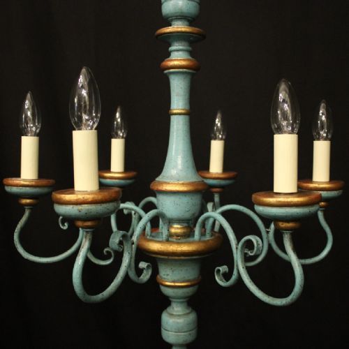 FLORENTINE 6 LIGHT POLYCHROME 6 LIGHT CHANDELIER - ADDITIONAL PHOTO 3