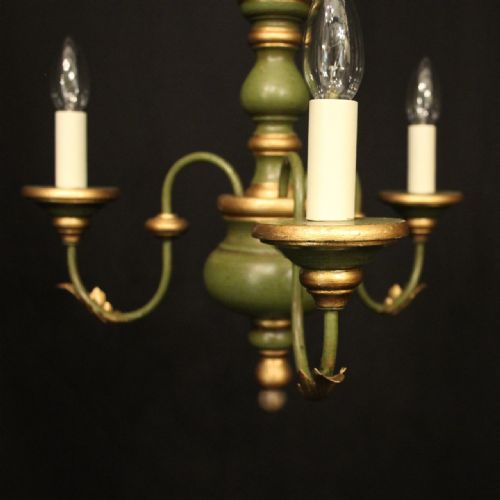 FLORENTINE TRIPLE LIGHT POLYCHROME CHANDELIER - ADDITIONAL PHOTO 1