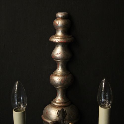 ITALIAN PAIR OF POLYCHROME TWIN ARM WALL LIGHTS - ADDITIONAL PHOTO 3