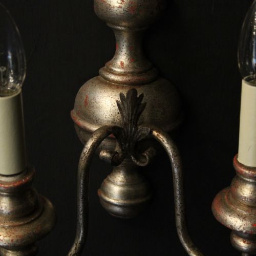 ITALIAN PAIR OF POLYCHROME TWIN ARM WALL LIGHTS - ADDITIONAL PHOTO 4