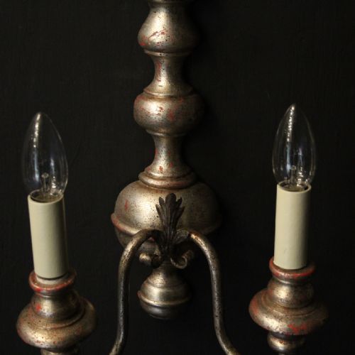 ITALIAN PAIR OF POLYCHROME TWIN ARM WALL LIGHTS - ADDITIONAL PHOTO 5