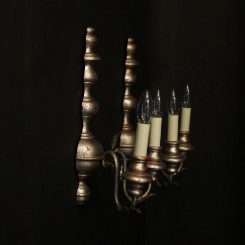 ITALIAN PAIR OF POLYCHROME TWIN ARM WALL LIGHTS - ADDITIONAL PHOTO 9