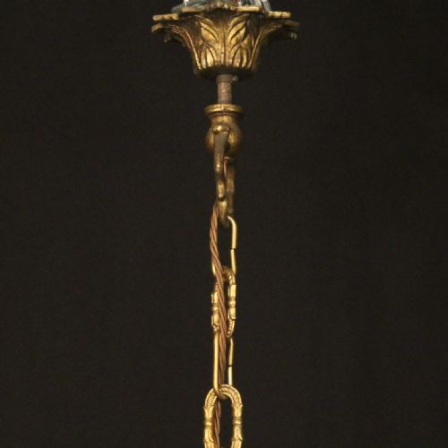 FRENCH GILDED BRONZE CRYSTAL 6 LIGHT BIRDCAGE CHANDELIER - ADDITIONAL PHOTO 9