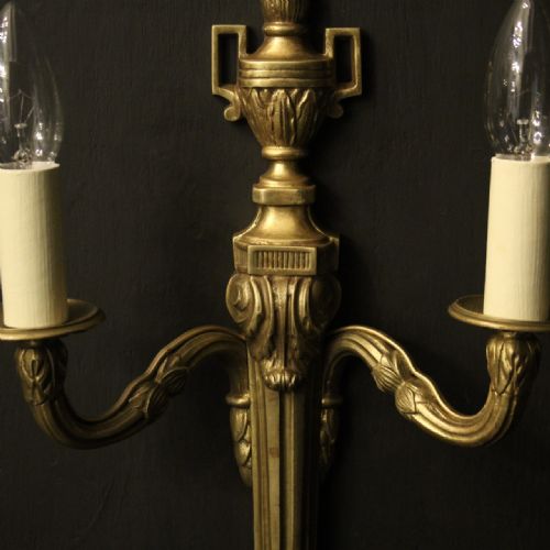 FRENCH PAIR OF GILDED ANTIQUE WALL LIGHTS - ADDITIONAL PHOTO 3