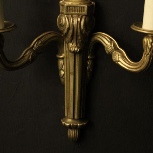 FRENCH PAIR OF GILDED ANTIQUE WALL LIGHTS - ADDITIONAL PHOTO 4