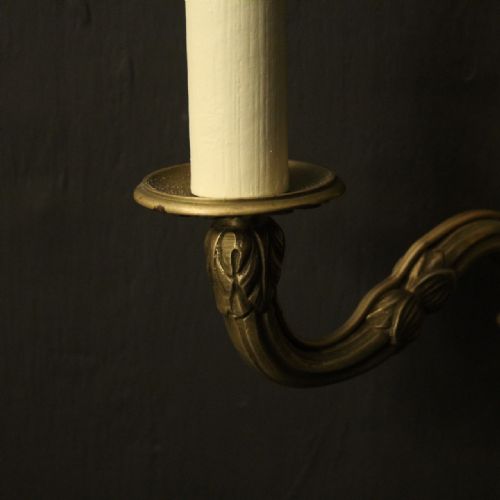 FRENCH PAIR OF GILDED ANTIQUE WALL LIGHTS - ADDITIONAL PHOTO 7