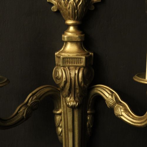 FRENCH PAIR OF GILDED ANTIQUE WALL LIGHTS - ADDITIONAL PHOTO 8